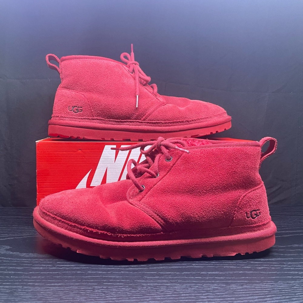 UGG Red Boots Monochromatic Mid-Top Design
